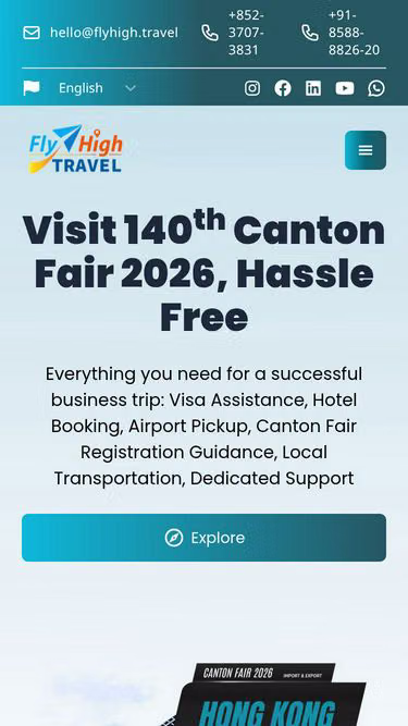 Screenshot of flyhigh.travel