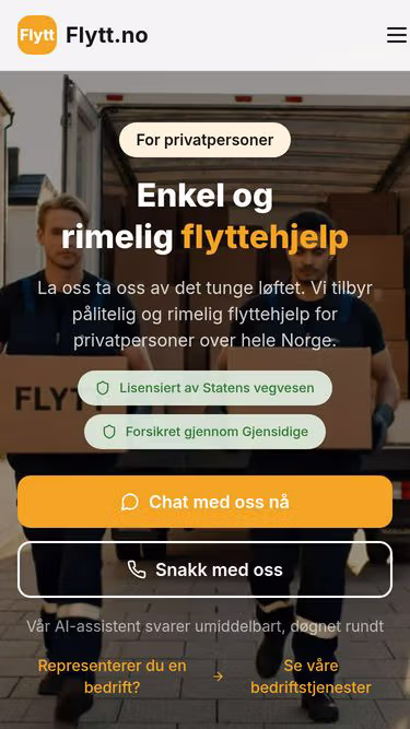 Screenshot of flytt.no