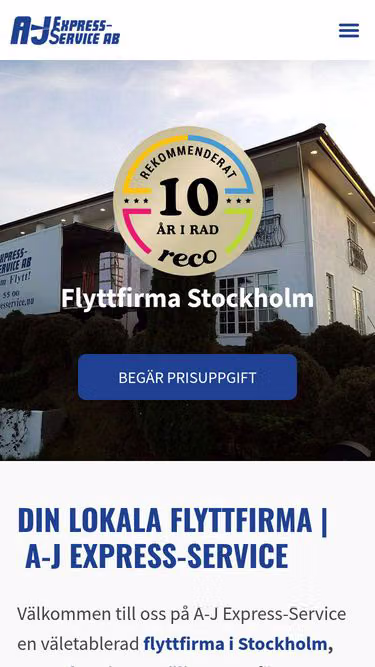 Screenshot of flytt.se