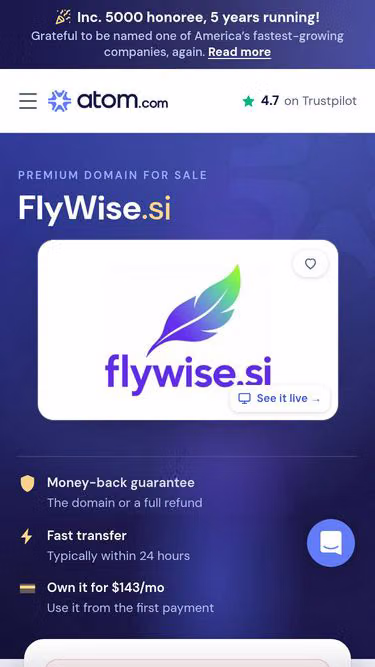 Screenshot of flywise.si