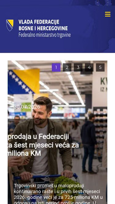 Screenshot of fmt.gov.ba