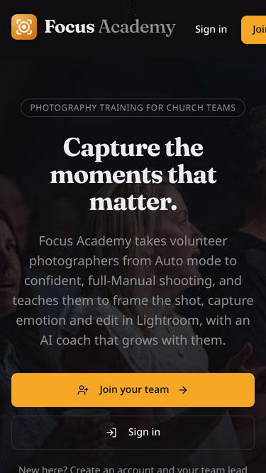 Screenshot of focusacademy.app