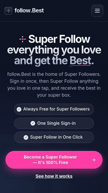 Screenshot of follow.best