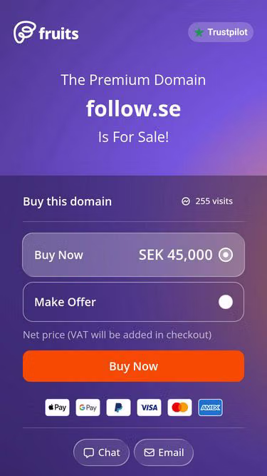 Screenshot of follow.se