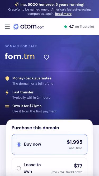 Screenshot of fom.tm