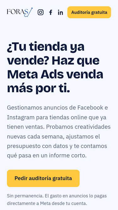 Screenshot of foras.es
