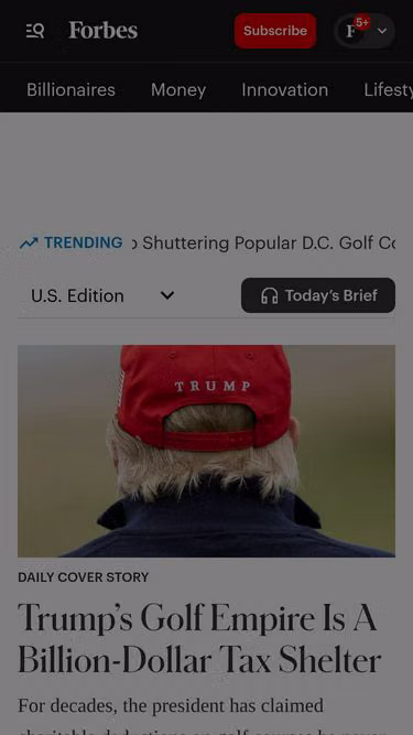 Screenshot of forbes.now