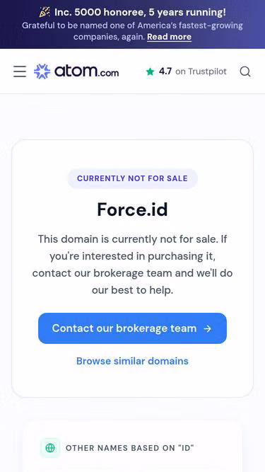 Screenshot of force.id