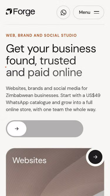 Screenshot of forge.co.zw