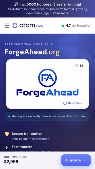 Screenshot of forgeahead.org