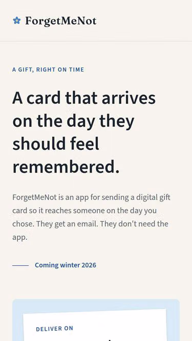 Screenshot of forgetmenot.click