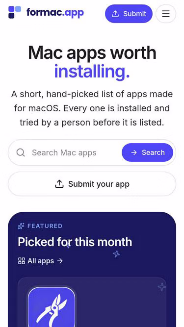 Screenshot of formac.app