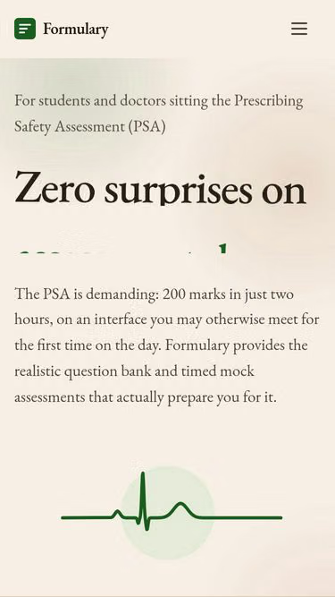 Screenshot of formulary.uk
