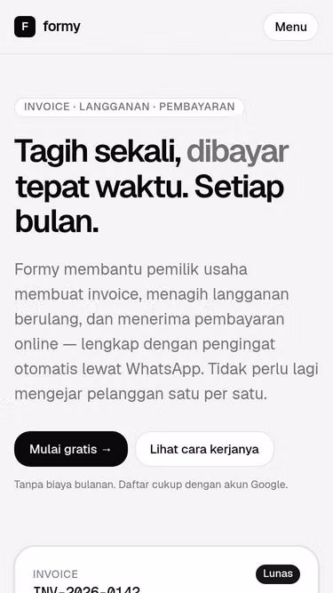 Screenshot of formy.id