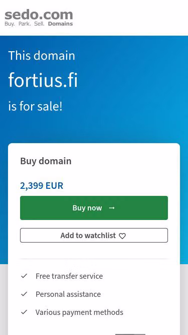 Screenshot of fortius.fi
