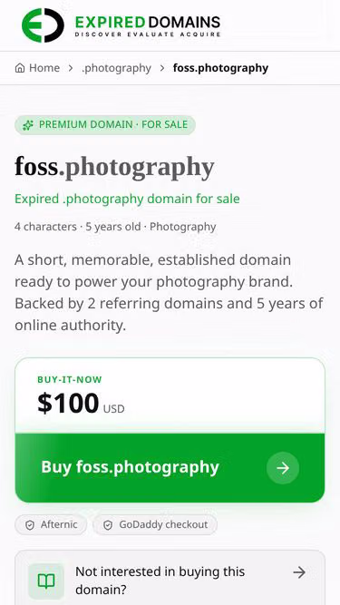 Screenshot of foss.photography