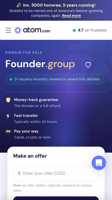 Screenshot of founder.group