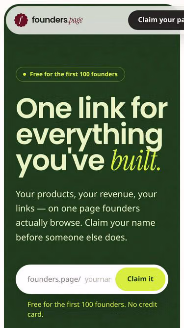 Screenshot of founders.page