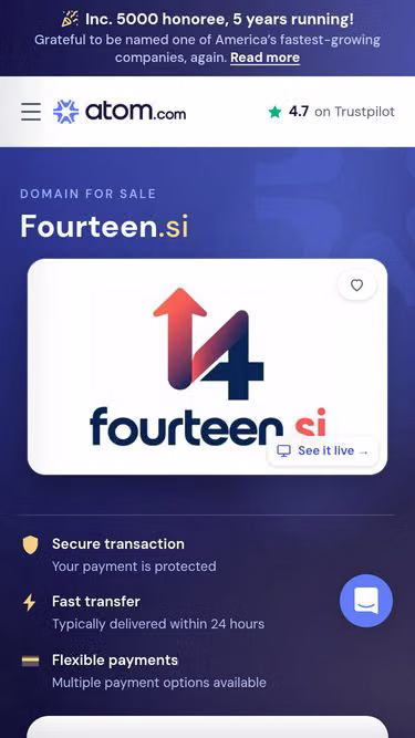 Screenshot of fourteen.si