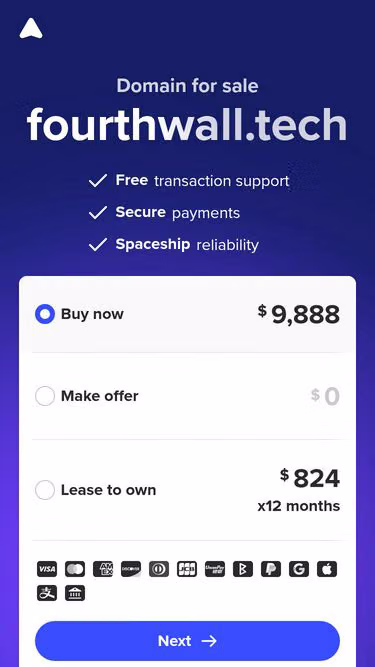 Screenshot of fourthwall.tech