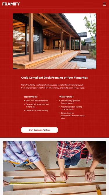 Screenshot of framify.ai