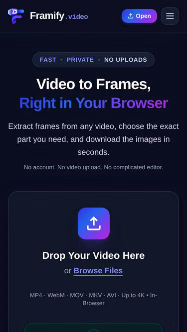 Screenshot of framify.video