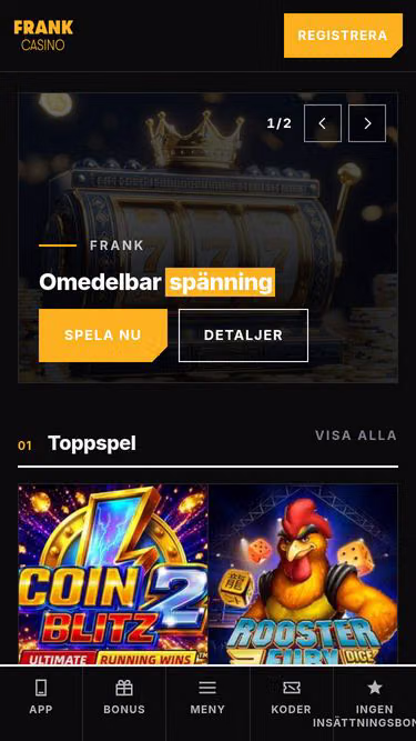 Screenshot of frank-casino.se
