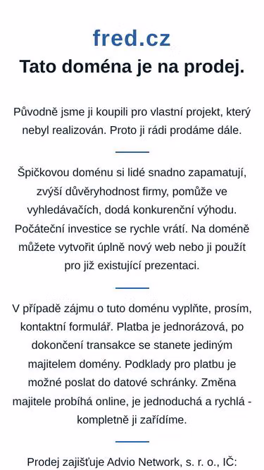 Screenshot of fred.cz