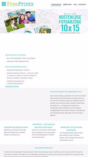 Screenshot of freeprints.nl