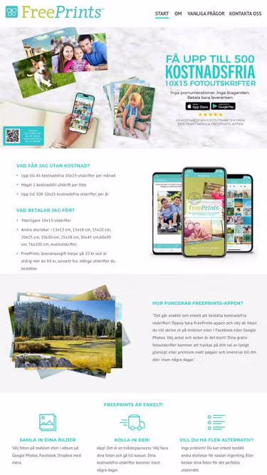 Screenshot of freeprints.se