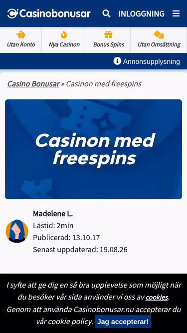 Screenshot of freespins.nu