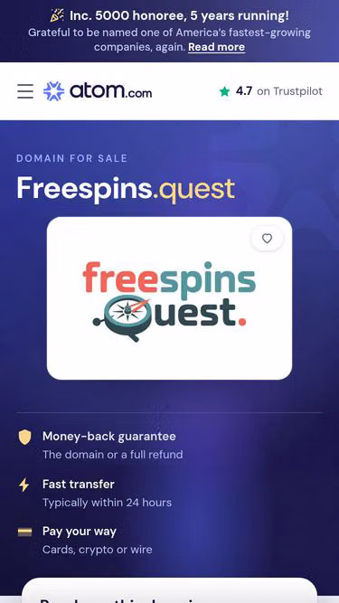 Screenshot of freespins.quest