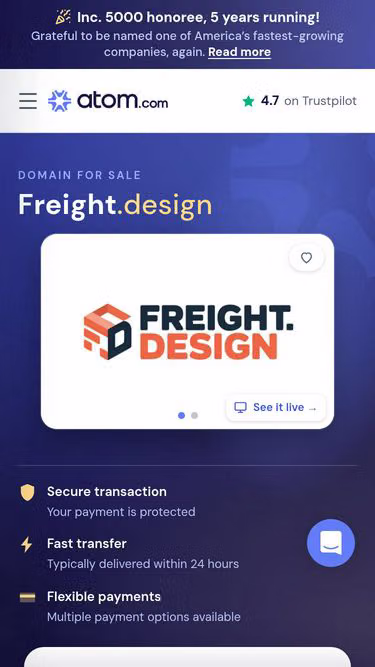Screenshot of freight.design