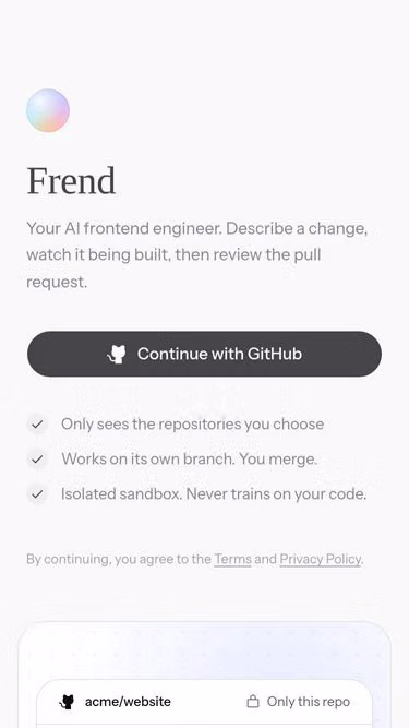 Screenshot of frend.one