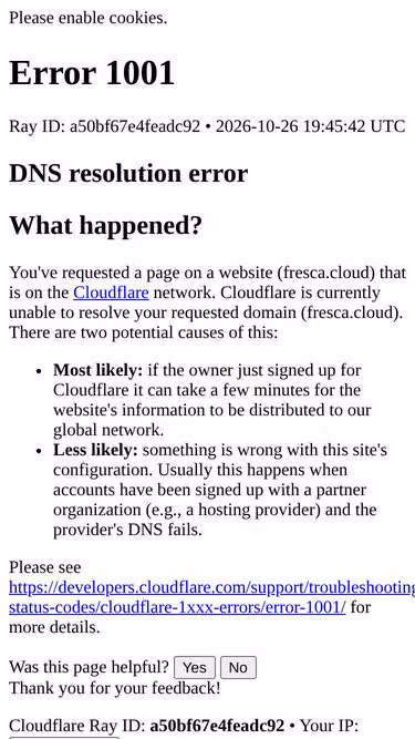 Screenshot of fresca.cloud
