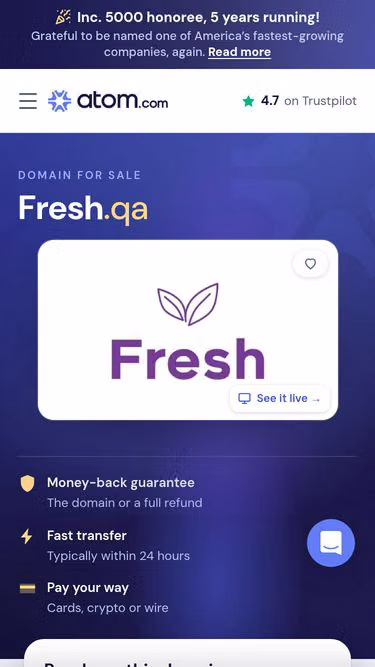 Screenshot of fresh.qa