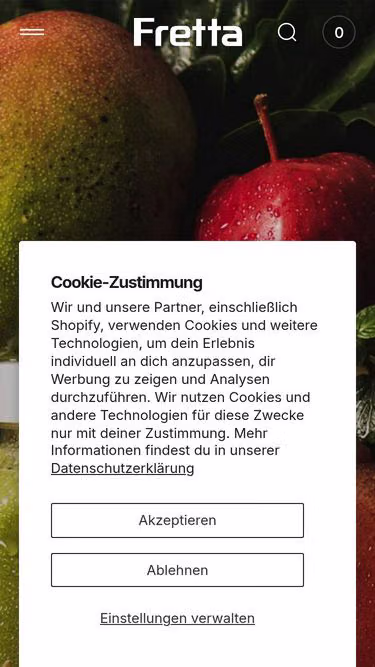 Screenshot of fretta.de