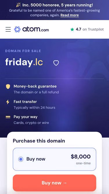 Screenshot of friday.lc