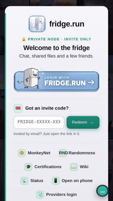 Screenshot of fridge.run
