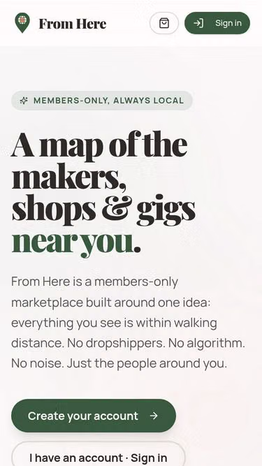 Screenshot of fromhere.global