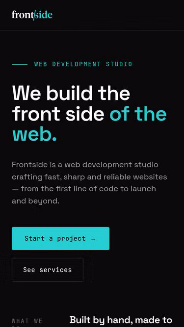 Screenshot of frontside.app