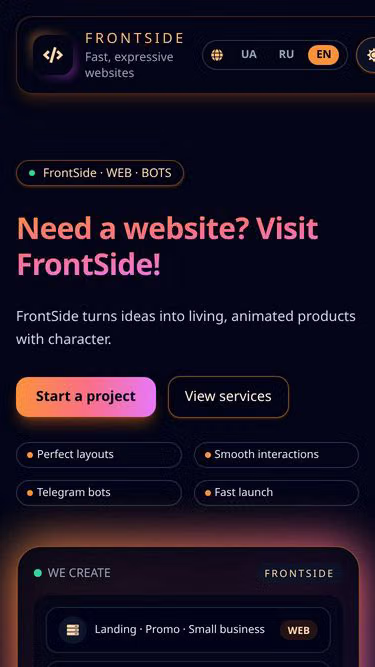 Screenshot of frontside.site
