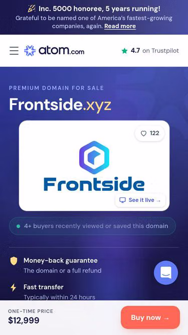 Screenshot of frontside.xyz