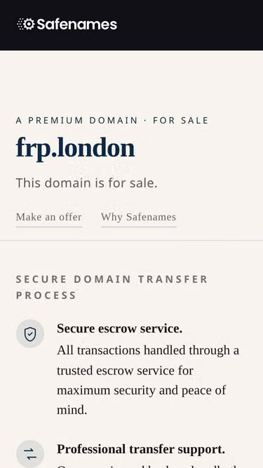 Screenshot of frp.london