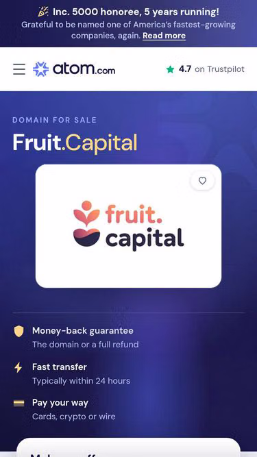Screenshot of fruit.capital