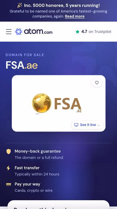 Screenshot of fsa.ae
