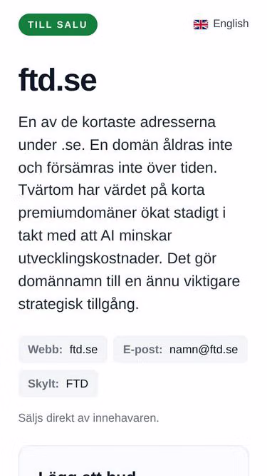 Screenshot of ftd.se