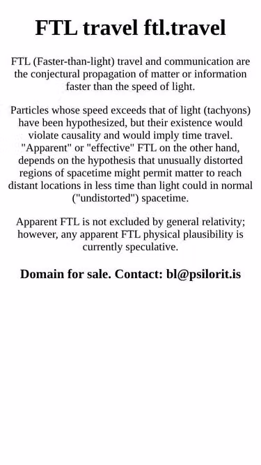 Screenshot of ftl.travel