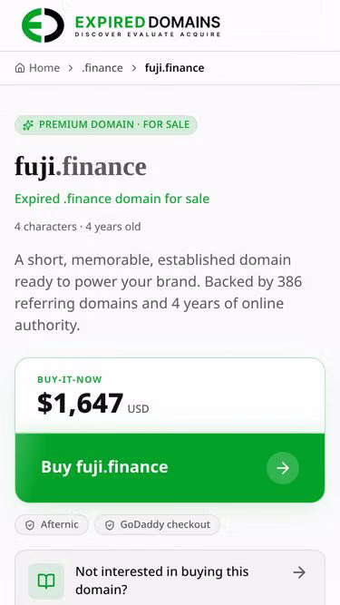 Screenshot of fuji.finance