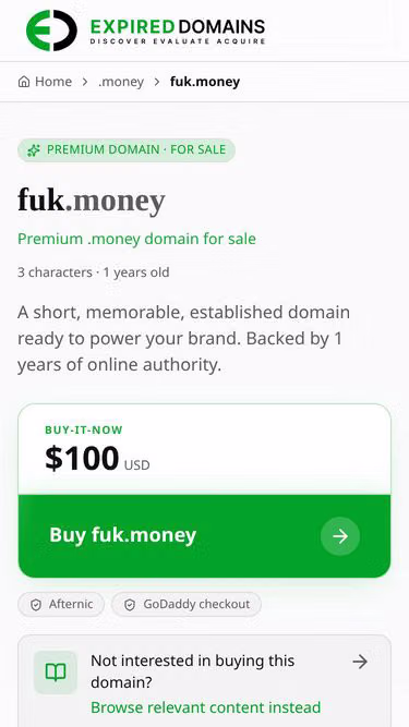 Screenshot of fuk.money